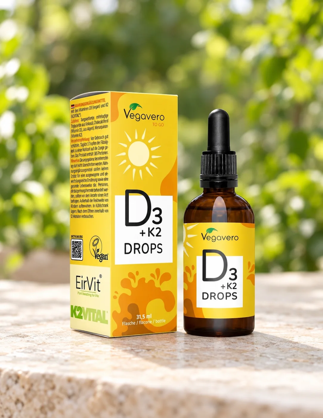 Витамини D3 и K2 на капки за кости Vegavero, 60 ml
