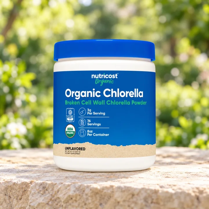 Био хлорела на прах Nutricost, 227 g
