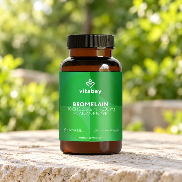 Ензим бромелаин за храносмилането Vitabay, 500 mg, 100 капсули