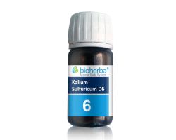 Таблетки с минерална сол № 6, калиум сулфурикум D6 х 230 бр., Биохерба 100 мг.