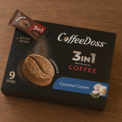 Кафе CaffeeDoss - под формата на таблетки за смучене - С ВКУС НА КОКОС, 135 бр