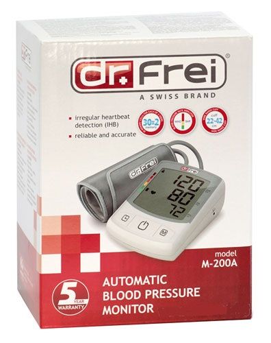 Dr. Frei M-200А Електронен апарат за мерене на кръвно налягане + Черен чесън х 20 капс. (подарък)