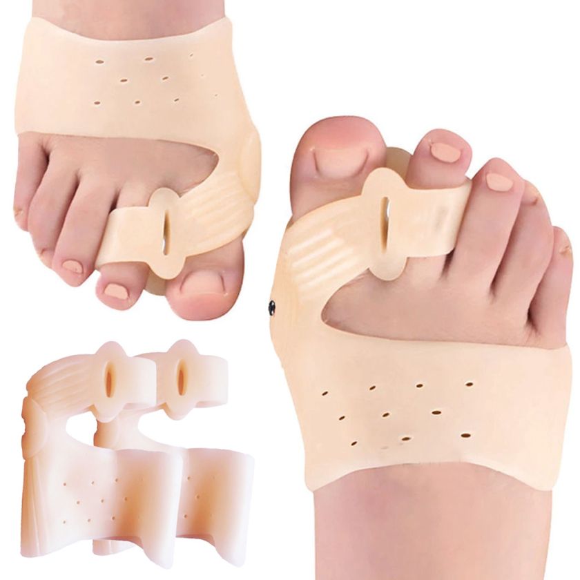 Силиконови разделители за палеца на крака с подложка за предната част на ходилото, Опаковка от 2 бр.
