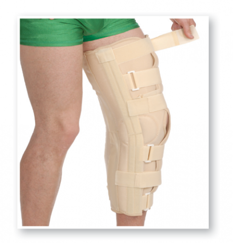 Анатомична ортеза за колянна става с усилена фиксация и твърди ребра