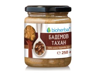 Биохерба - Бадемов тахан 100% смлени био бадемови ядки - 250 гр.