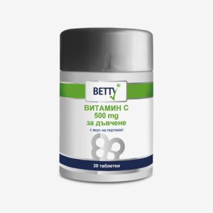 Бети Витамин С с вкус портокал 500 мг. х 30 дъвчащи таблетки