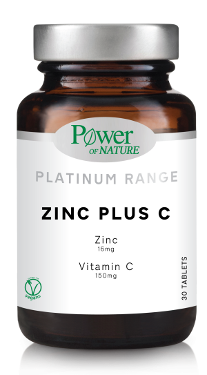 Хранителна добавка Цинк 8 мг + Витамин С 75 мг., 30 таблетки, Power of Nature