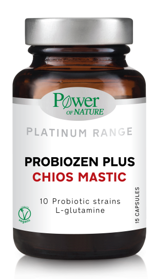Пробиозен + Чиос Матик с 10 пробиотични щама, L-глутамин, Цинк, Карнозин, 15 капсули, 8g ℮, Power of Nature