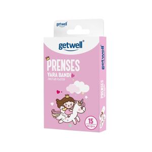 Детски водоустойчиви лепенки за рани Getwell Princess, За момиче, 15 бр.