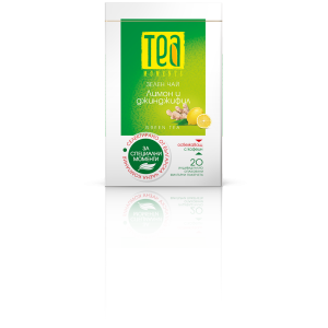 Зелен чай с джинджифил и лимон Tea Moments, 20 филтърни пакетчета