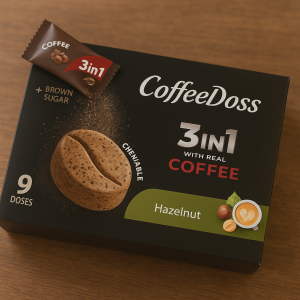 Кафе CaffeeDoss - под формата на таблетки за смучене - С ВКУС НА ЛЕШНИК, 135 бр