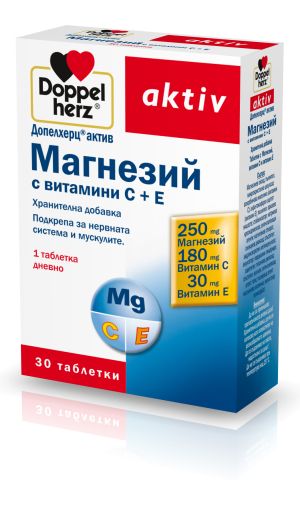 Допелхерц актив Магнезий с Витамини С + Витамин Е - 30 табл.