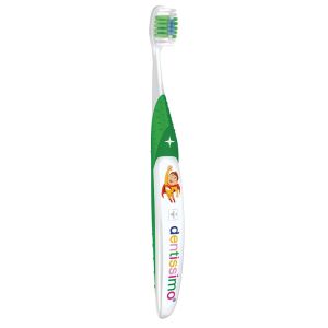 Дентисимо - четка за зъби за деца над 6 години - зелена/оранжева