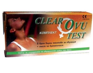 Clear Тест за овулация OVU test х 5 бр. + 1 бр. Тест за бременност